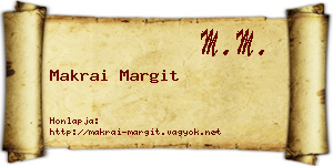 Makrai Margit névjegykártya